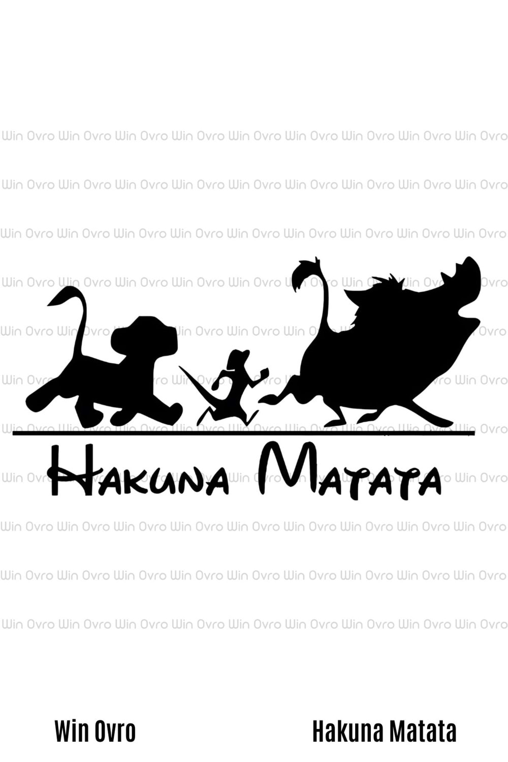 Win Ovro Premium Beyaz Porselen Hediye Kupa Bardak Çift Yön Baskı - Hakuna Matata