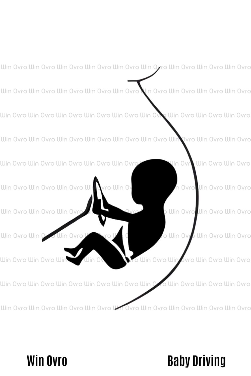 Win Ovro Premium Beyaz Porselen Hediye Kupa Bardak Çift Yön Baskı - Baby Driving