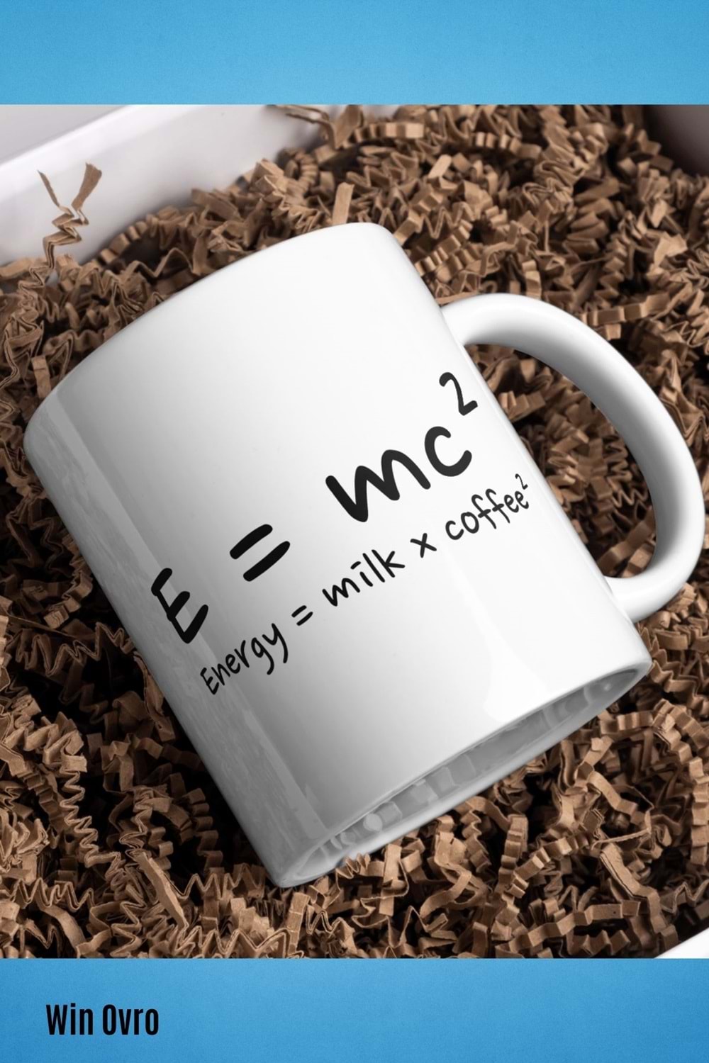 Win Ovro Premium Beyaz Porselen Hediye Çift Yön Baskılı Kupa Bardak - Energy Milk Coffee