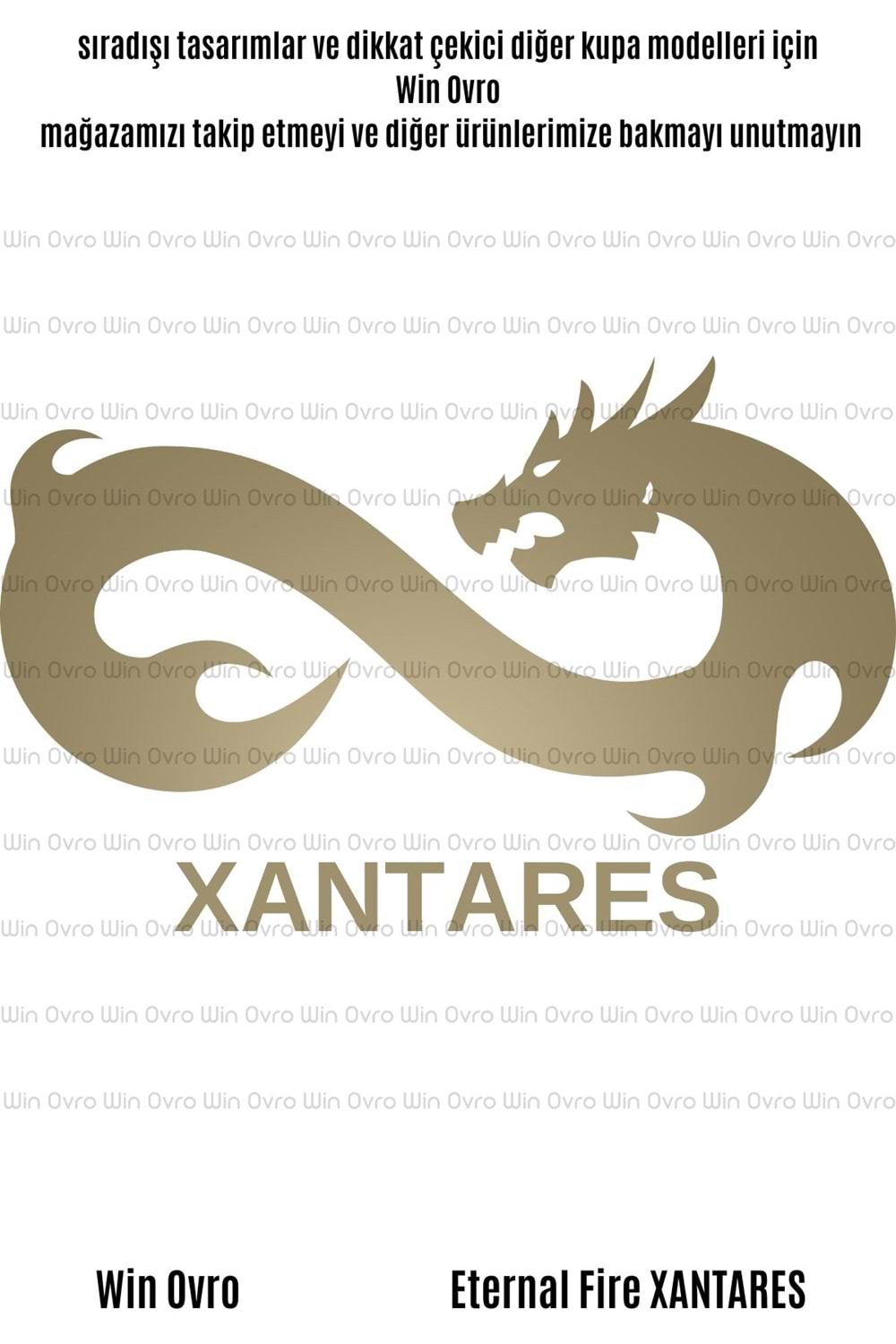 Win Ovro Premium Beyaz Porselen Hediye Çift Yön Baskılı Kupa Bardak - Eternal Fire XANTARES