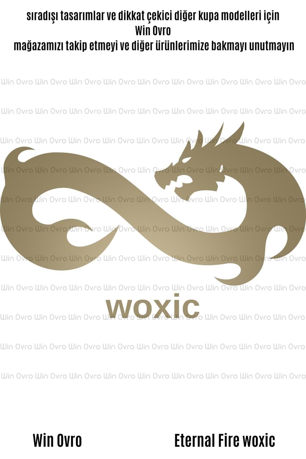 Win Ovro Premium Beyaz Porselen Hediye Çift Yön Baskılı Kupa Bardak - Eternal Fire woxic