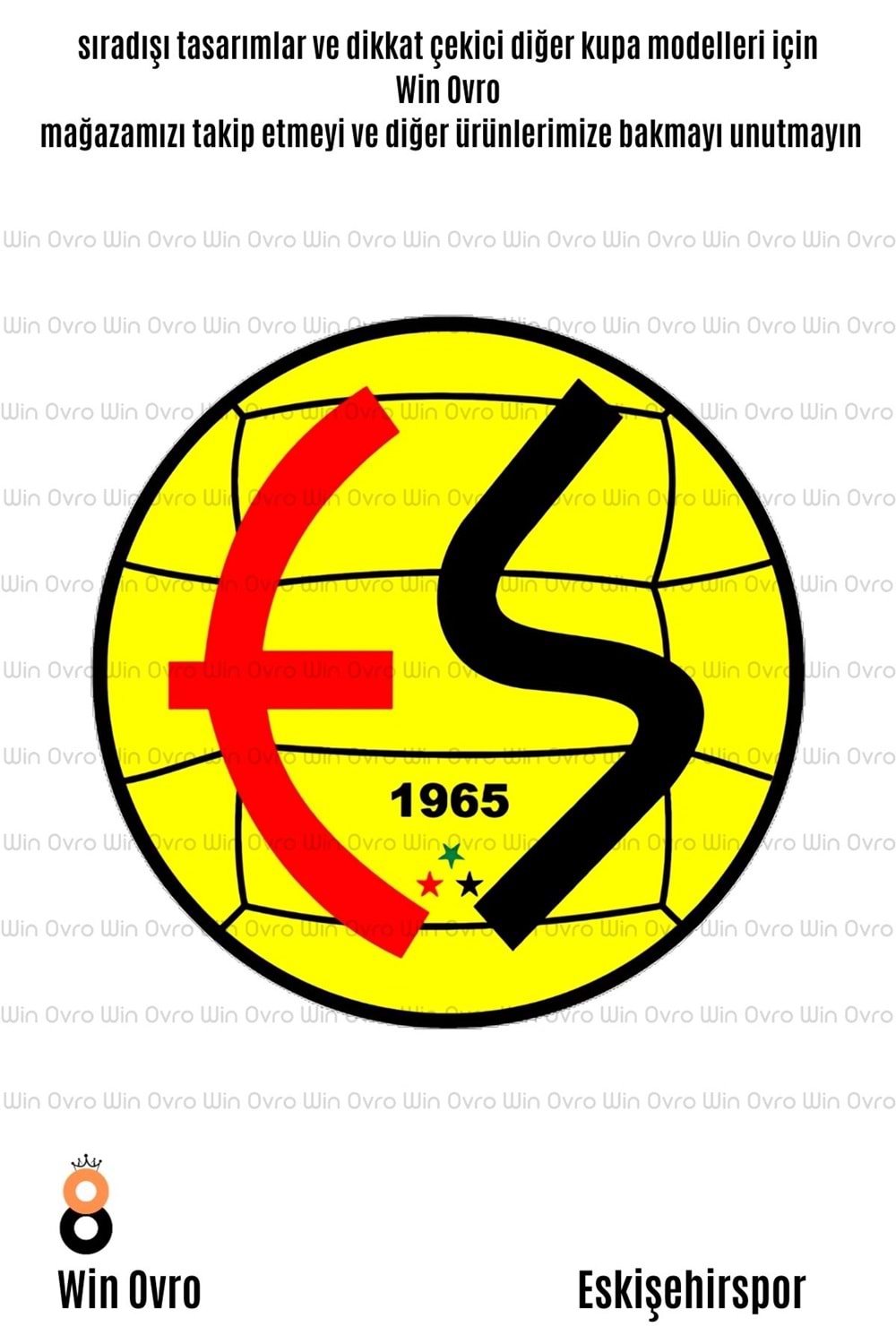 Win Ovro Premium Beyaz Porselen Hediye Çift Yön Baskılı Kupa Bardak - EskişehirSpor