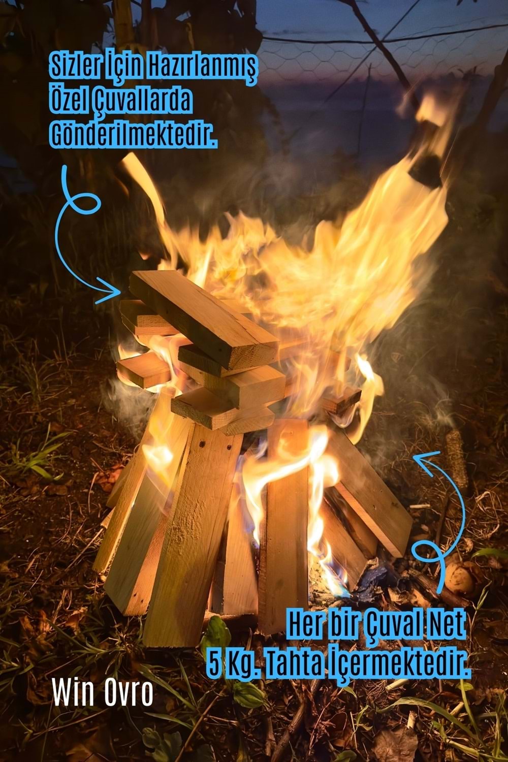 Win Ovro Yakacak Kuru Tahta Odun 5 Kg. Soba Semaver Şömine Mangal Kamp Doğa da Kullanmaya Uygun