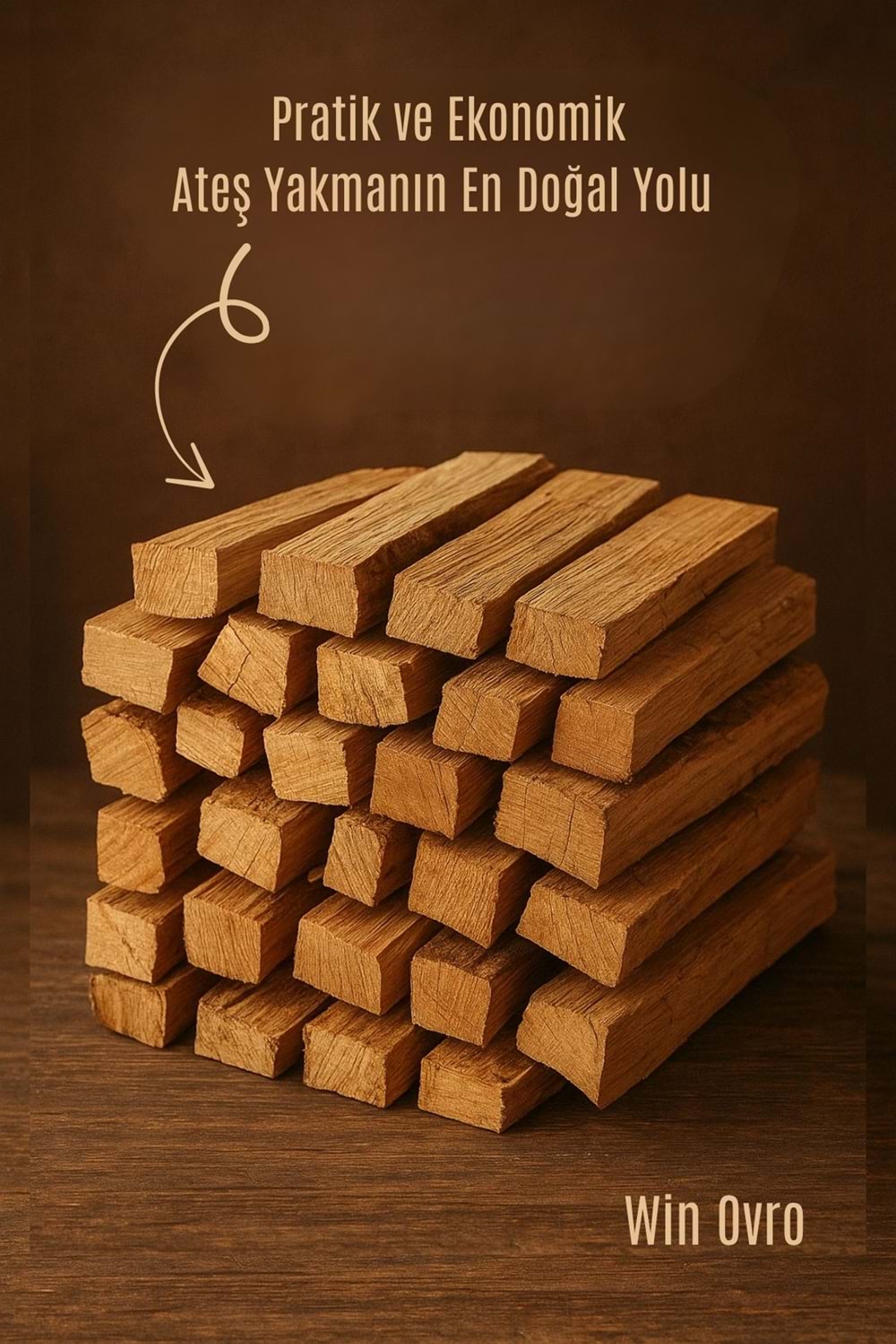 Win Ovro Semaver Yakacak Kuru Tahta Odun 2,5 Kg. Tutuşturmalık Soba Şömine Mangal Kamp Doğaya Uygun