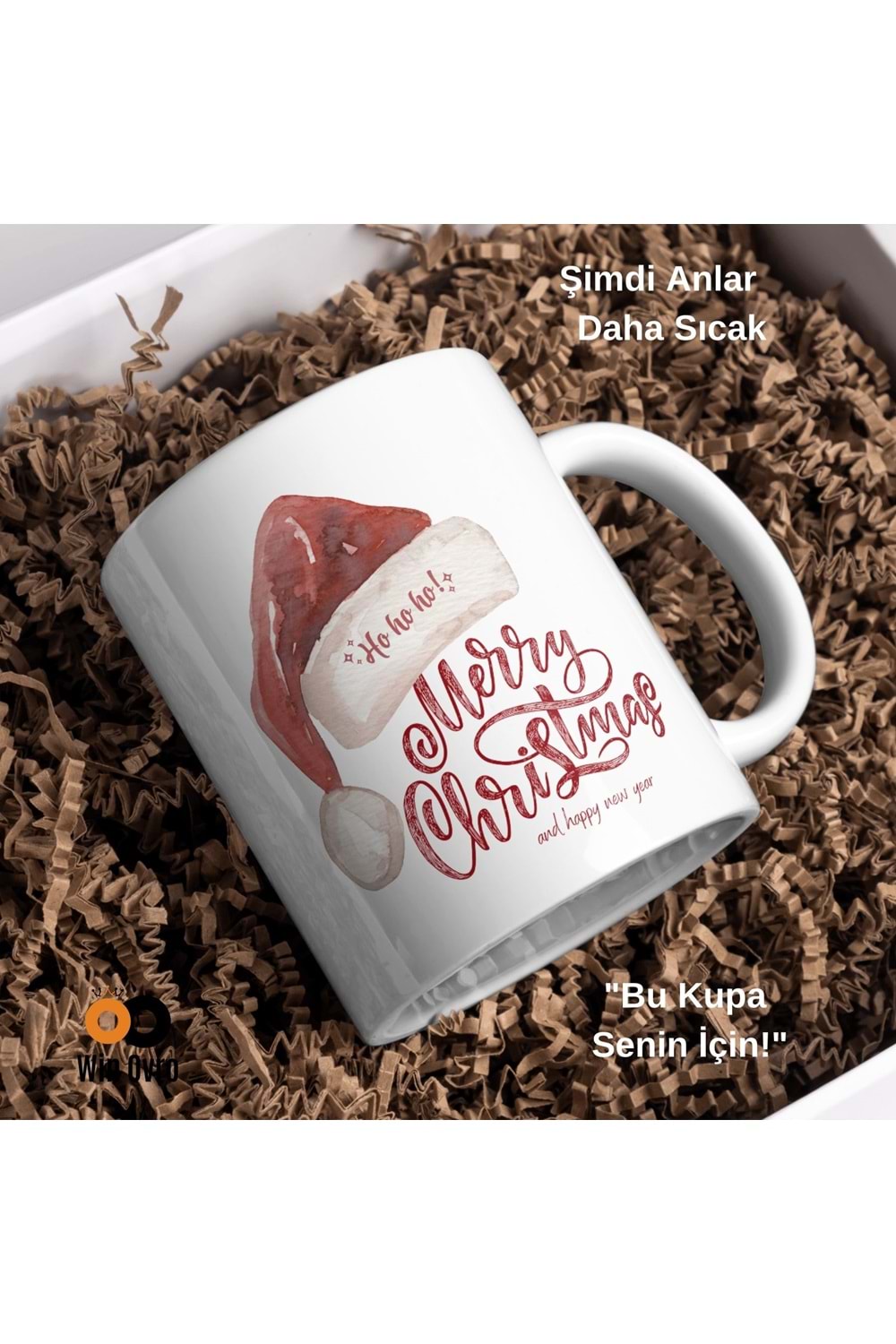 Win Ovro Premium Beyaz Porselen Hediye Çift Yön Baskılı Kupa Bardak - Merry Christmas Happy New 5