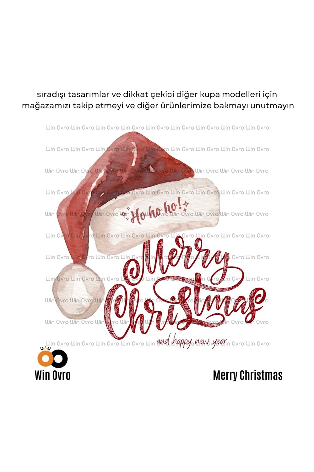 Win Ovro Premium Beyaz Porselen Hediye Çift Yön Baskılı Kupa Bardak - Merry Christmas Happy New 5