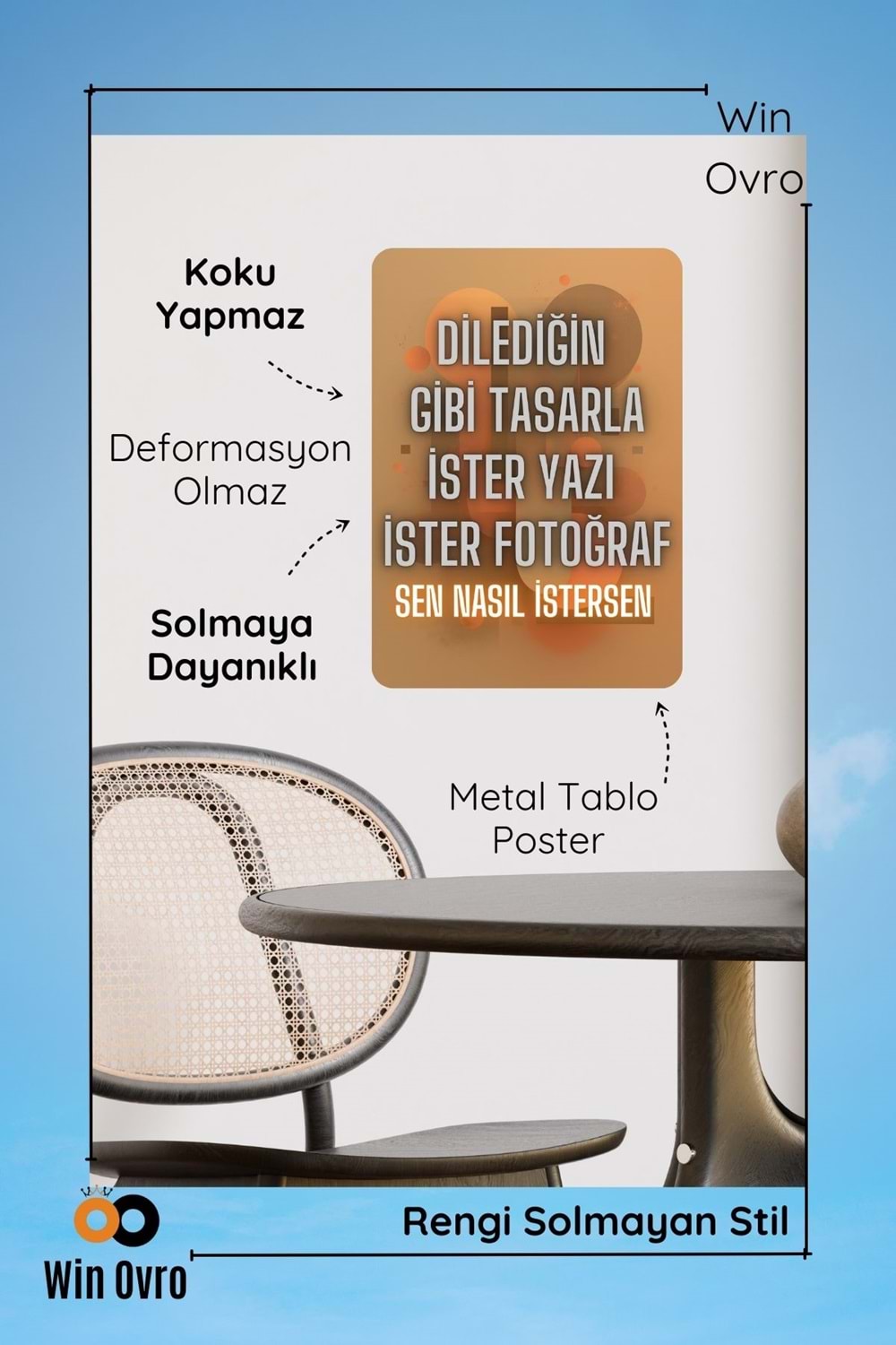 Win Ovro HD Baskılı Hediye Tablo Dekoratif Metal Poster - Kişiye Özel Tasarım Sen Nasıl İstersen - 15 X 21