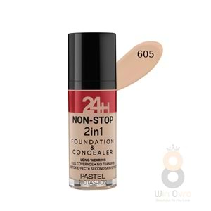 Pastel 24H Non-Stop 2in1 Foundation & Concealer - Fondöten & Kapatıcı 605 Sand