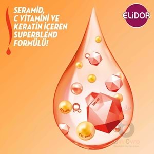 Elidor Superblend Saç Bakım Şampuanı Anında Onarıcı Bakım C Vitamini Keratin Seramid 400 ml