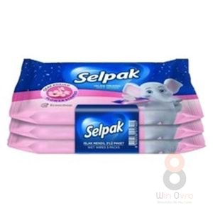 Selpak Islak Cep Mendil 3'lü Paket Çiçek Kokulu
