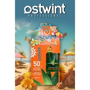 Ostwint SPF 50+ Güneş Kremi 100 ml E Vitaminli + Aloe Vera Jel 100 ml Hediyeli