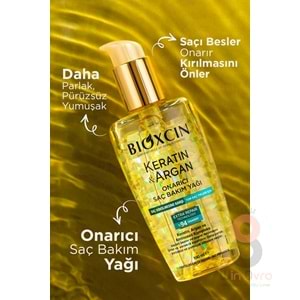 Bioxcin Keratin & Argan Onarıcı Saç Bakım Yağı 150 ml Yıpranmış ve Hasar Görmüş Saçlar