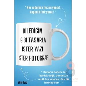 Win Ovro Premium Ultra Beyaz Porselen Hediye Baskılı Kupa Bardak - Kişiye Özel Tasarım Fotoğraf Yazı