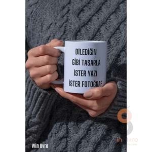 Win Ovro Premium Ultra Beyaz Porselen Hediye Baskılı Kupa Bardak - Kişiye Özel Tasarım Fotoğraf Yazı