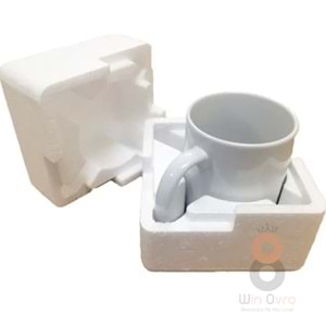 Win Ovro Premium Ultra Beyaz Porselen Kupa Bardak Çift Yönlü Baskılı - All You Need is Coffee
