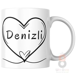 Win Ovro Premium Ultra Beyaz Porselen Kupa Bardak Çift Yönlü Baskılı - Denizli