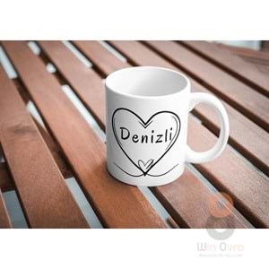 Win Ovro Premium Ultra Beyaz Porselen Kupa Bardak Çift Yönlü Baskılı - Denizli