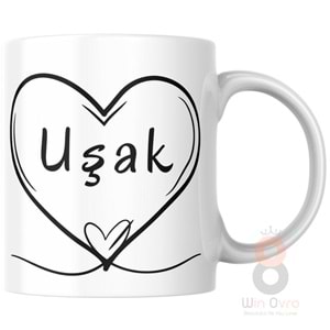 Win Ovro Premium Ultra Beyaz Porselen Kupa Bardak Çift Yönlü Baskılı - Uşak