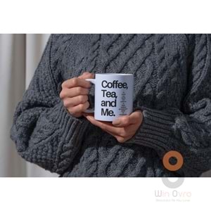 Win Ovro Premium Ultra Beyaz Porselen Kupa Bardak Çift Yönlü Baskılı - Coffee Tea and Me