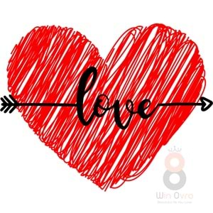 Win Ovro Premium Ultra Beyaz Porselen Kupa Bardak Çift Yönlü Baskılı - Aşk Sevgili Love Kalp