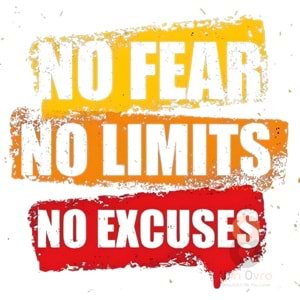 Win Ovro Premium Beyaz Porselen Hediye Kupa Bardak Çift Yön Baskı - No Fear No Limits No Excuses