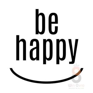 Win Ovro Premium Beyaz Porselen Hediye Kupa Bardak Çift Yön Baskı - Be Happy
