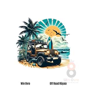 Win Ovro Premium Beyaz Porselen Hediye Kupa Bardak Çift Yön Baskı - Off Road Rüyası