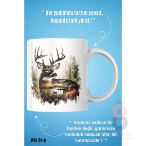 Win Ovro Premium Beyaz Porselen Hediye Kupa Bardak Çift Yön Baskı - Doğa ve Asaleti