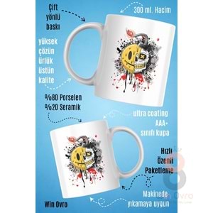 Win Ovro Premium Beyaz Porselen Hediye Kupa Bardak Çift Yön Baskı - Al Sana Bombe Patlayan Çelişki