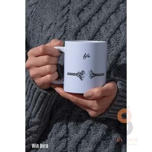 Win Ovro Premium Beyaz Porselen Hediye Kupa Bardak Çift Yön Baskı - Life is This Hayat İşte Bu