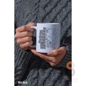 Win Ovro Premium Beyaz Porselen Hediye Çift Yön Baskılı Kupa Bardak - Bu muydu uğruna anamın karnını
