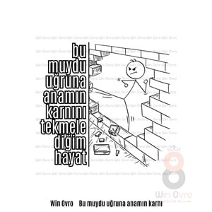 Win Ovro Premium Beyaz Porselen Hediye Çift Yön Baskılı Kupa Bardak - Bu muydu uğruna anamın karnını