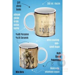 Win Ovro Premium Beyaz Porselen Hediye Çift Yön Baskılı Kupa Bardak - Knight Online Human Karus 04