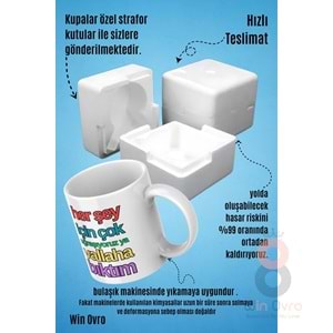 Win Ovro Premium Beyaz Porselen Hediye Çift Yön Baskılı Kupa Bardak - Vallaha Bıktım