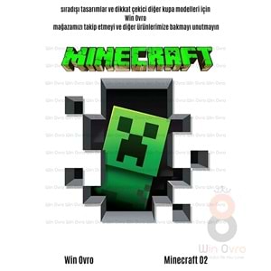 Win Ovro Premium Beyaz Porselen Hediye Çift Yön Baskılı Kupa Bardak - Minecraft 02