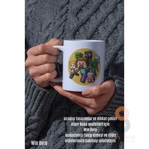 Win Ovro Premium Beyaz Porselen Hediye Çift Yön Baskılı Kupa Bardak - Minecraft 05