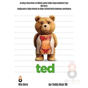 Win Ovro Premium Beyaz Porselen Hediye Çift Yön Baskılı Kupa Bardak - Ayı Teddy Bear 06