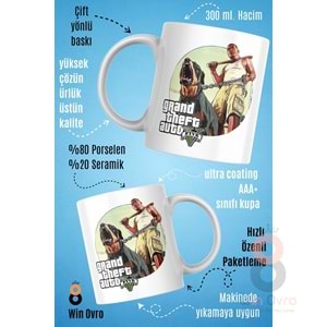 Win Ovro Premium Beyaz Porselen Hediye Çift Yön Baskılı Kupa Bardak - Grand Theft Auto Five V 5 - 02