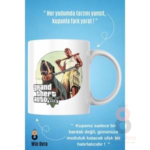 Win Ovro Premium Beyaz Porselen Hediye Çift Yön Baskılı Kupa Bardak - Grand Theft Auto Five V 5 - 02