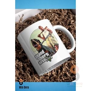 Win Ovro Premium Beyaz Porselen Hediye Çift Yön Baskılı Kupa Bardak - Grand Theft Auto Five V 5 - 02