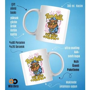 Win Ovro Premium Beyaz Porselen Hediye Çift Yön Baskılı Kupa Bardak - Too Chill For Your Drama