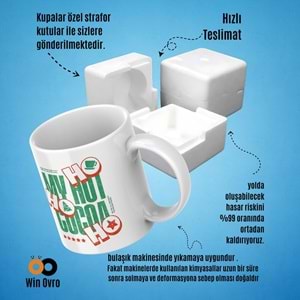Win Ovro Premium Beyaz Porselen Hediye Çift Yön Baskılı Kupa Bardak - Ho Ho Ho My Hot Cocoa