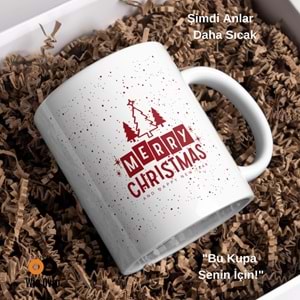 Win Ovro Premium Beyaz Porselen Hediye Çift Yön Baskılı Kupa Bardak - Merry Christmas Happy New 1