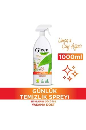 Gleen Organik Içerikli Vegan 1 Lt Limon-çay Ağacı Sprey Yüzey Temizleyici
