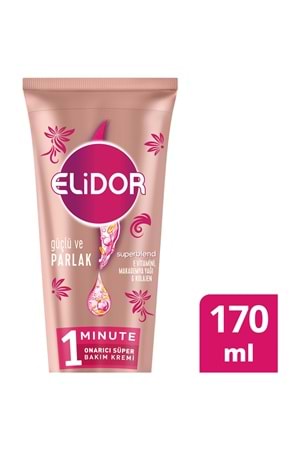 Elidor 1 Minute Onarıcı Süper Saç Bakım Kremi Güçlü ve Parlak 170 ml