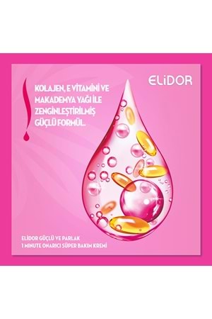 Elidor 1 Minute Onarıcı Süper Saç Bakım Kremi Güçlü ve Parlak 170 ml