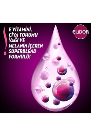 Elidor Superblend Saç Bakım Şampuanı Esmer Parlaklık E Vitamini Chia Tohumu Yağı Melanin 400 ml