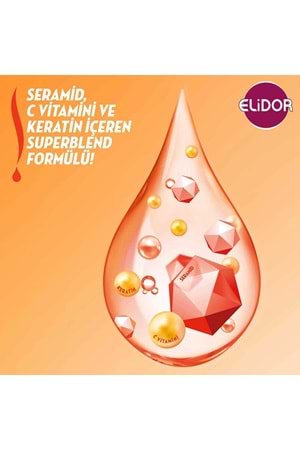 Elidor Superblend Saç Bakım Şampuanı Anında Onarıcı Bakım C Vitamini Keratin Seramid 400 ml