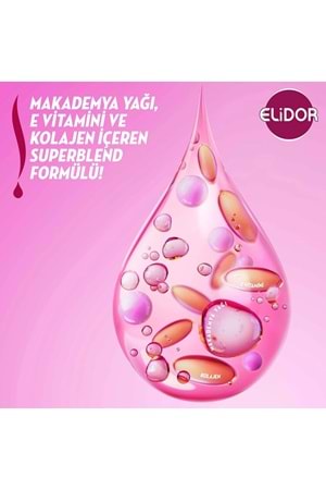 Elidor Superblend 2'si 1 Arada Şampuan ve Saç Bakım Kremi Güçlü ve Parlak E Vitamini Makademya Yağı 400 ml