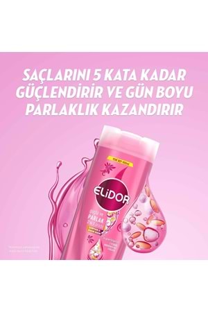 Elidor Superblend 2'si 1 Arada Şampuan ve Saç Bakım Kremi Güçlü ve Parlak E Vitamini Makademya Yağı 400 ml
